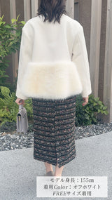 【大人気コート再登場】　裾ファー付きコート　 フェリーシェル　fch112-0765