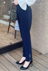 再入荷🤍パンツ　裾パール付スリット　ストレッチテーパード　フェリーシェル　fch712-0761