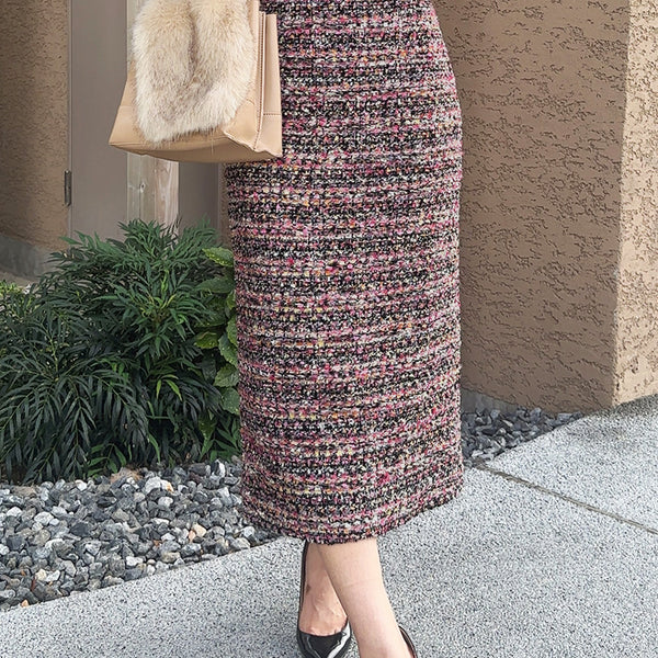 最終値下げ　ドイリーレース使いスカート miniministore タイトスカート レース切り替えスカート黒