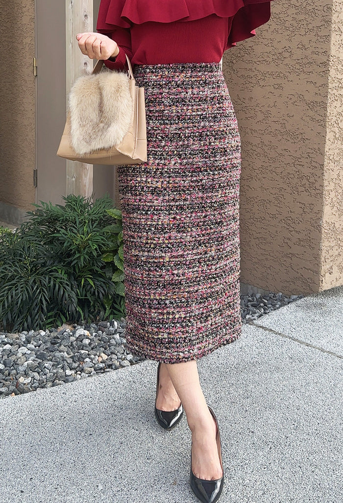 入荷しました❤️【新作スカート✨】ファンシーツイード ウール混