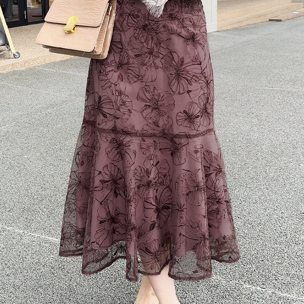 Le charme de fifi et fafa CHANEL生地スカート スカート 配色 刺繍 マーメイド フェリーシェル fch611-0754 – FEERICHELU