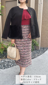 【大人気コート再登場】　裾ファー付きコート　 フェリーシェル　fch112-0765