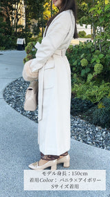 🎀コート🎀　ノーカラー　袖ファー　ロング丈　フェリーシェル　fch112-0718