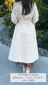 🎀コート🎀　ノーカラー　袖ファー　ロング丈　フェリーシェル　fch112-0718