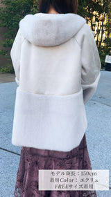 【期間限定特別PRICE_3,000円OFF】フードコート フェイクムートン＆ファー フェリーシェル｜fch122-0601