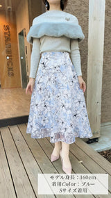 🌸追加販売🌸フラワーオーガンジーフレアスカート　fch611-0788