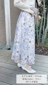 🌸追加販売🌸フラワーオーガンジーフレアスカート　fch611-0788