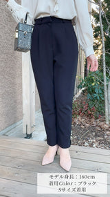 再入荷🤍パンツ　裾パール付スリット　ストレッチテーパード　フェリーシェル　fch712-0761