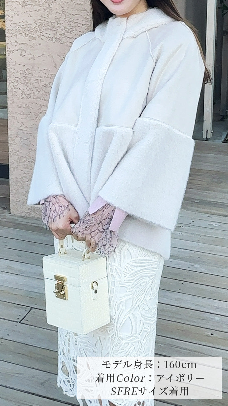 【期間限定特別PRICE_3,000円OFF】フードコート フェイクムートン＆ファー フェリーシェル｜fch122-0601