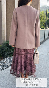 🍂秋冬コーデ🍂 コート　ポケット　ファー付　ハーフ丈　フェリーシェル　fch112-0732