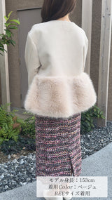 【大人気コート再登場】　裾ファー付きコート　 フェリーシェル　fch112-0765