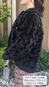 💝Thank you SALE💝20%OFF⭐ライトコート　ジャケット　パール付きエコファー　フェリーシェル　fch122-0766