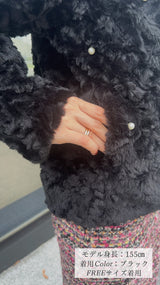 💝Thank you SALE💝20%OFF⭐ライトコート　ジャケット　パール付きエコファー　フェリーシェル　fch122-0766