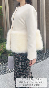 【大人気コート再登場】　裾ファー付きコート　 フェリーシェル　fch112-0765
