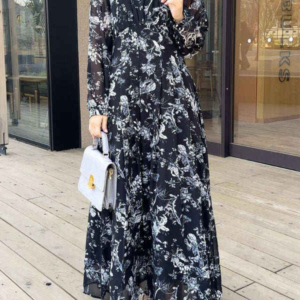 ワンピース花柄シフォン 長袖 フェリーシェル fch321-0770 – FEERICHELU