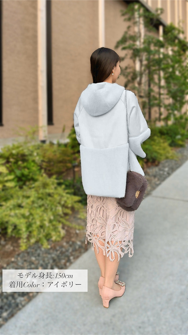 【期間限定特別PRICE_3,000円OFF】フードコート フェイクムートン＆ファー フェリーシェル｜fch122-0601