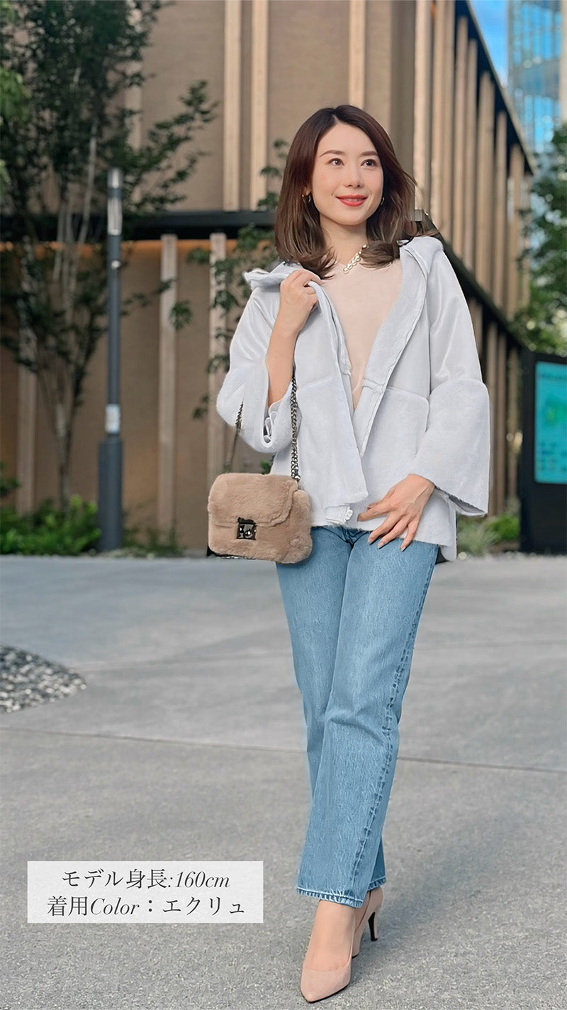 【期間限定特別PRICE_3,000円OFF】フードコート フェイクムートン＆ファー フェリーシェル｜fch122-0601