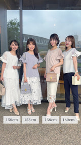 🌟入荷しました！！即日〜3営業日以内発送可能🌟袖レース立体ドレープ　ブラウス　フェリーシェル　fch811-0789