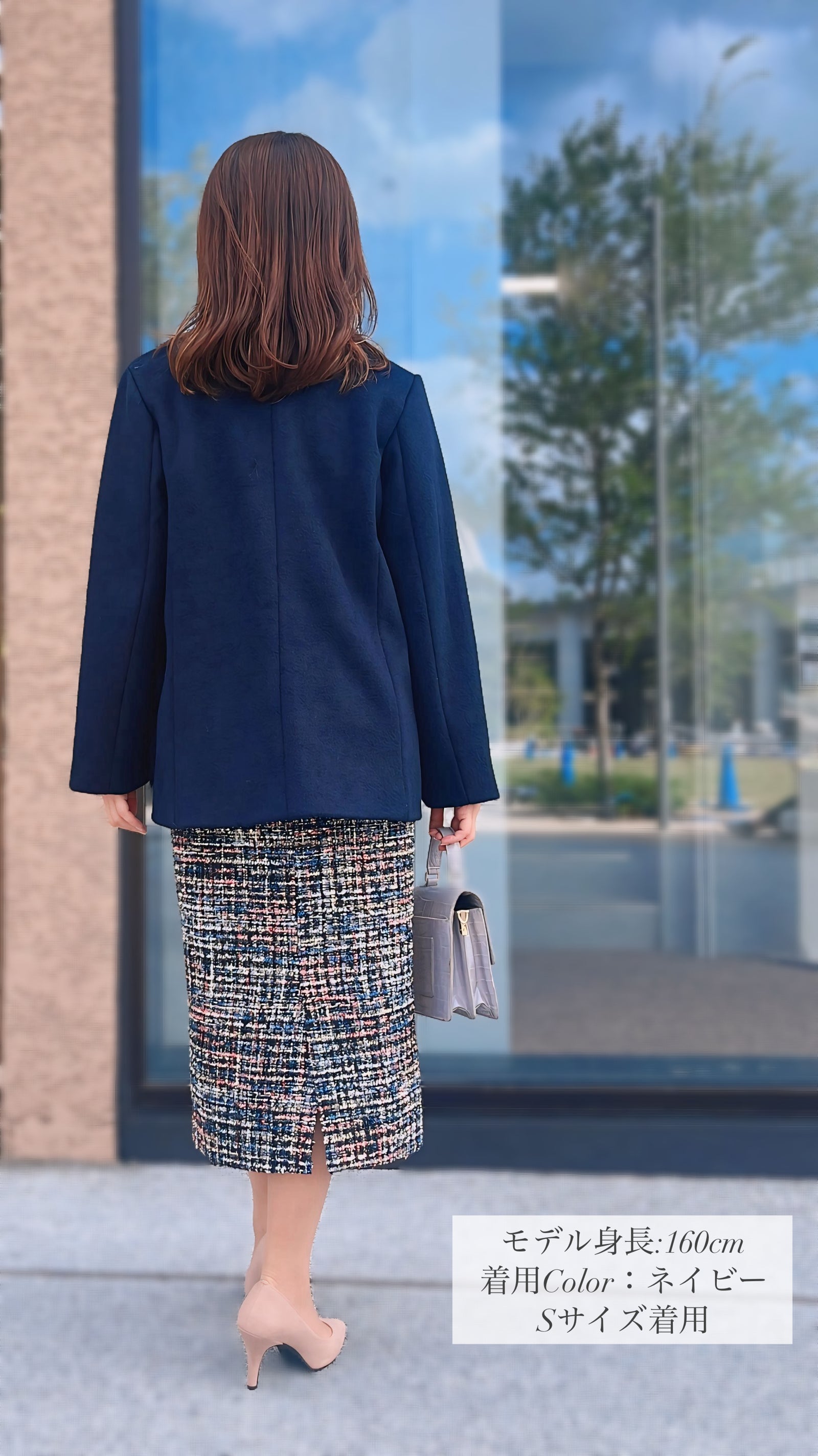 🍂秋冬コーデ🍂 コート ポケット ファー付 ハーフ丈 フェリーシェル