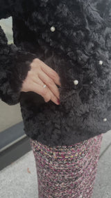 💝Thank you SALE💝20%OFF⭐ライトコート　ジャケット　パール付きエコファー　フェリーシェル　fch122-0766