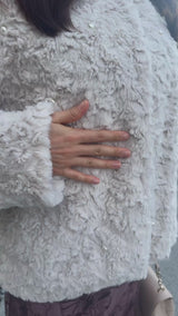 💝Thank you SALE💝20%OFF⭐ライトコート　ジャケット　パール付きエコファー　フェリーシェル　fch122-0766