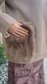 🍂秋冬コーデ🍂 コート　ポケット　ファー付　ハーフ丈　フェリーシェル　fch112-0732